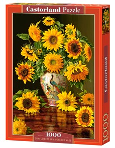 Obrazek Puzzle 1000 Sunflowers in a Peacock Vase