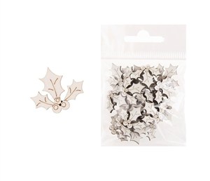 Obrazek Dekoracja drewniana 24szt Ostrokrzew