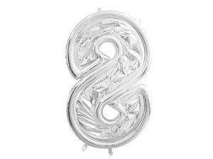 Obrazek Forma 8 dla balonów lateksowych srebrna