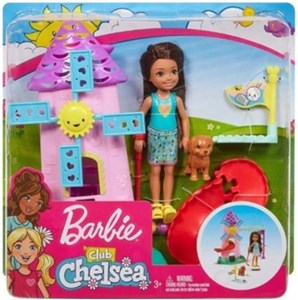 Obrazek Barbie Chelsea + mały zestaw FRL85