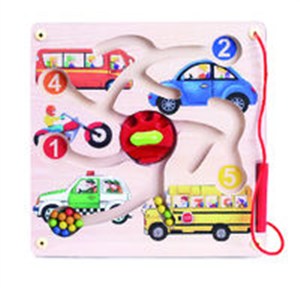 Obrazek Top Bright Drewniany labirynt z kulkami Pojazdy