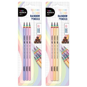Obrazek Tęczowe ołówki Kidea 3 szt.