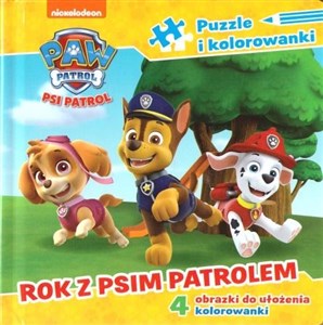 Picture of Psi Patrol Puzzle i kolorowanki Rok z Psim Patrolem 4 obrazki do ułożenia, 4 kolorowanki