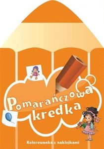 Obrazek Pomarańczowa kredka Kolorowanka z naklejkami