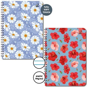 Picture of Kołozeszyt A5/50K linia 90g Kwiatki (6szt)