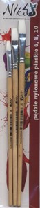 Obrazek Zestaw pędzli nylonowych płaskich Niki4 nr 6,8,10