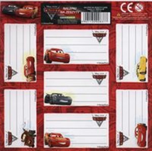 Obrazek Nalepki na zeszyty Cars Mix (25szt) DERFORM