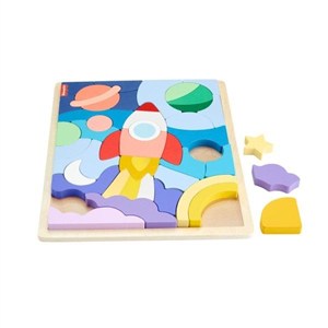 Obrazek Fisher Price. Drewniane puzzle kosmos