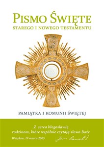 Picture of Pismo Święte Starego i Nowego Testamentu Pamiątka 1 Komunii Świętej