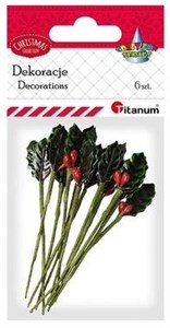 Obrazek Gałązki ostrokrzewu 15x30mm 6szt