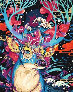 Picture of Malowanie po numerach Fantastyczny jeleń 40x50cm