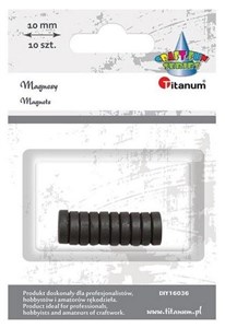 Obrazek Magnesy okrągłe czarne 10mm 10szt