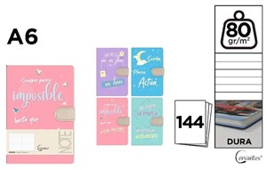 Obrazek Notes A6/144K z zamknięciem na magnes MIX