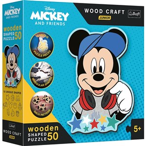 Picture of Puzzle 50 Wood Craft Junior W świecie Mickey