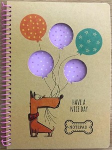 Picture of Kołonotatnik A5/80K kratka kraft Pies z balonami