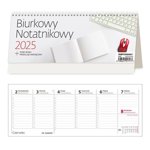 Picture of Kalendarz 2025 Biurkowy Notatnikowy tygodniowy tygodniowy, na spirali, stojący