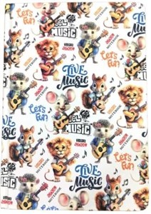 Picture of Notatnik A5/64K gładki Zwierzaki muzyka FRESH