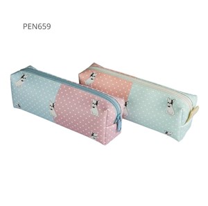 Obrazek Piórnik jednokomorowy okrągły pieski MIX