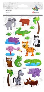 Obrazek Naklejki wypukłe zwierzęta safari 19szt