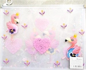 Obrazek Teczka A4+ z plastikowym suwakiem Flamingi FRESH