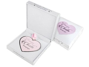 Obrazek Pamiątka Chrzest w pudełku różowy