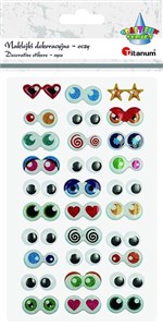 Obrazek Naklejki wypukłe miękkie oczy mix 30szt