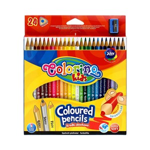 Obrazek Kredki ołówkowe trójkątne Colorino kids 24 kolory + temperówka