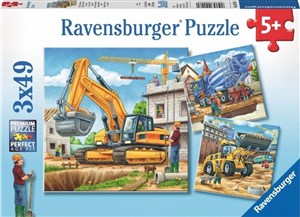 Obrazek Puzzle 2D 3x49 Duże pojazdy budowlane 9226