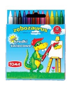 Obrazek Kredki świecowe Zębozaurus 12 kolorów