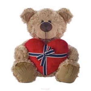 Obrazek MASKOTKA MIŚ SPENCER Z SERCEM 20CM