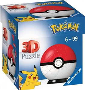 Obrazek Puzzle 3D 54 Kula Pokemon czerwona 11256