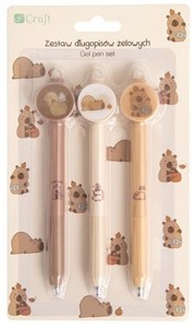 Obrazek Długopisy żelowe Kapibara niebieskie 3szt