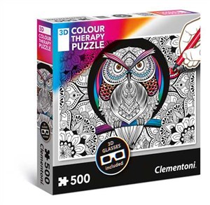 Obrazek Puzzle 500 Colour Therapy Sowa