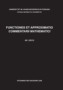 Obrazek Functiones et approximatio 48.1/2013 Commentari Mathematici
