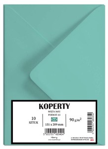 Obrazek Koperty A5 miętowe 10szt