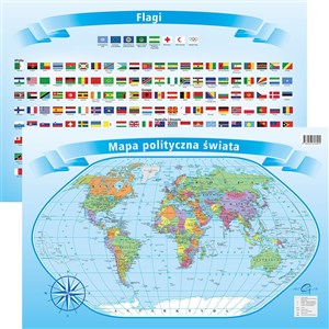 Obrazek Świat Polityczny z flagami dwustronna podkładka na biurko ArtGlob