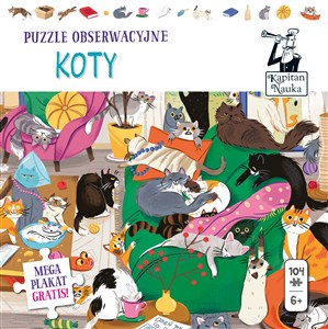 Picture of Kapitan Nauka Puzzle obserwacyjne. Koty 6+