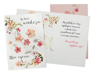 Obrazek Karnet B6 Urodziny damskie, kwiaty