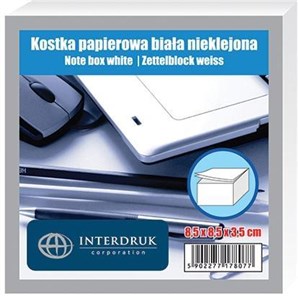 Obrazek Kostka papierowa biała - nieklejona, 85x85x35 mm (298997)