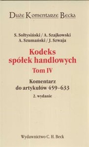 Picture of Kodeks spółek handlowych t.4 Komentarz do artykułów 459 - 633