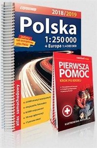 Picture of Atlas samochodowy Polska 2018/19 + Pierwsza pomoc
