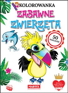 Obrazek Zabawne zwierzęta. Kolorowanki z naklejkami