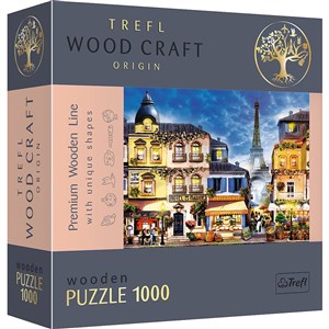 Obrazek Puzzle 1000 drewniane Francuska uliczka 20142
