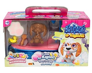 Obrazek Brudaski w kąpieli piesek Beagle biało-żółty 5el