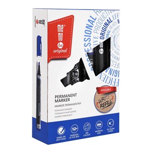 Obrazek Marker permanentny niebieski (12szt) MemoBe