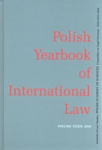 Picture of Polish Yearbook of International Law Volume .XXXIX 2019