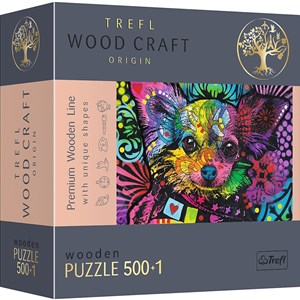 Obrazek Puzzle 500+1 drewniane Kolorowy szczeniak 20160
