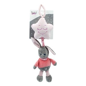 Obrazek Pozytywka króliczek różowy 38cm