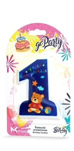 Obrazek Świeczka urodzinowa 1 niebieska 11cm