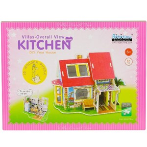 Picture of Puzzle 3D Drewniany dom z meblami